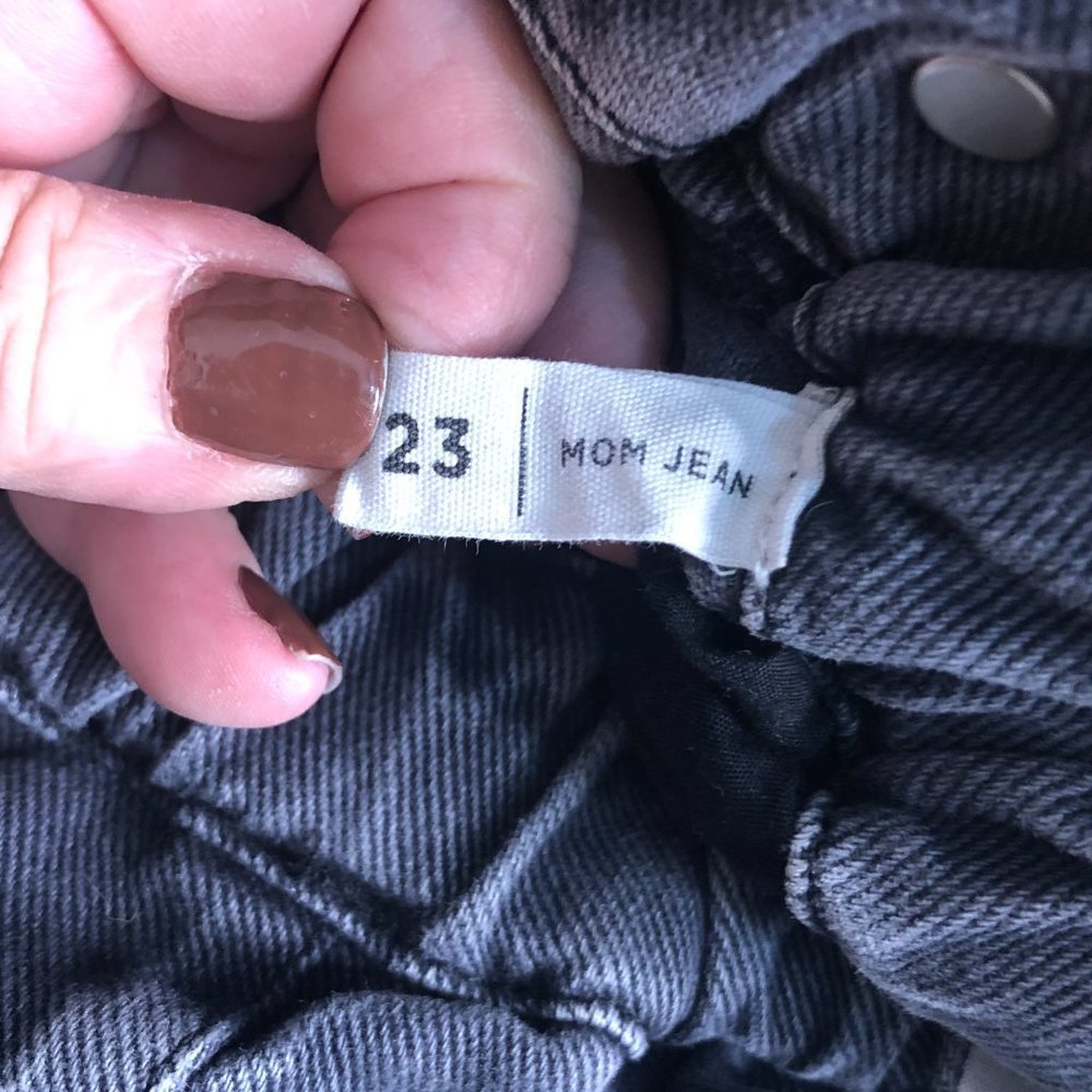 PACSUN Womens Faded Black Paper Bag Waist Mom Jean 23 - Picture 7 of 11